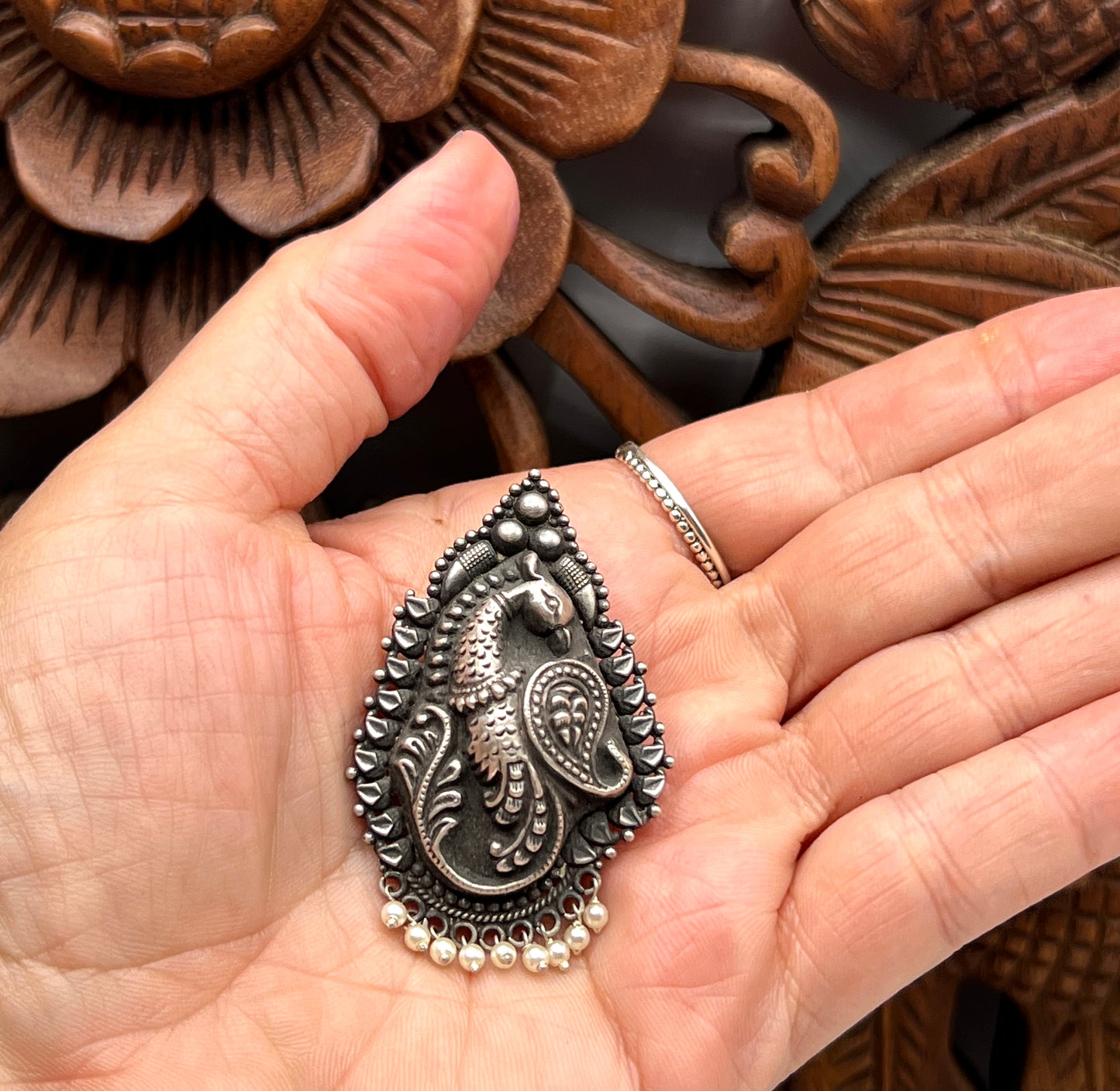 Tribal Peacock Pendants