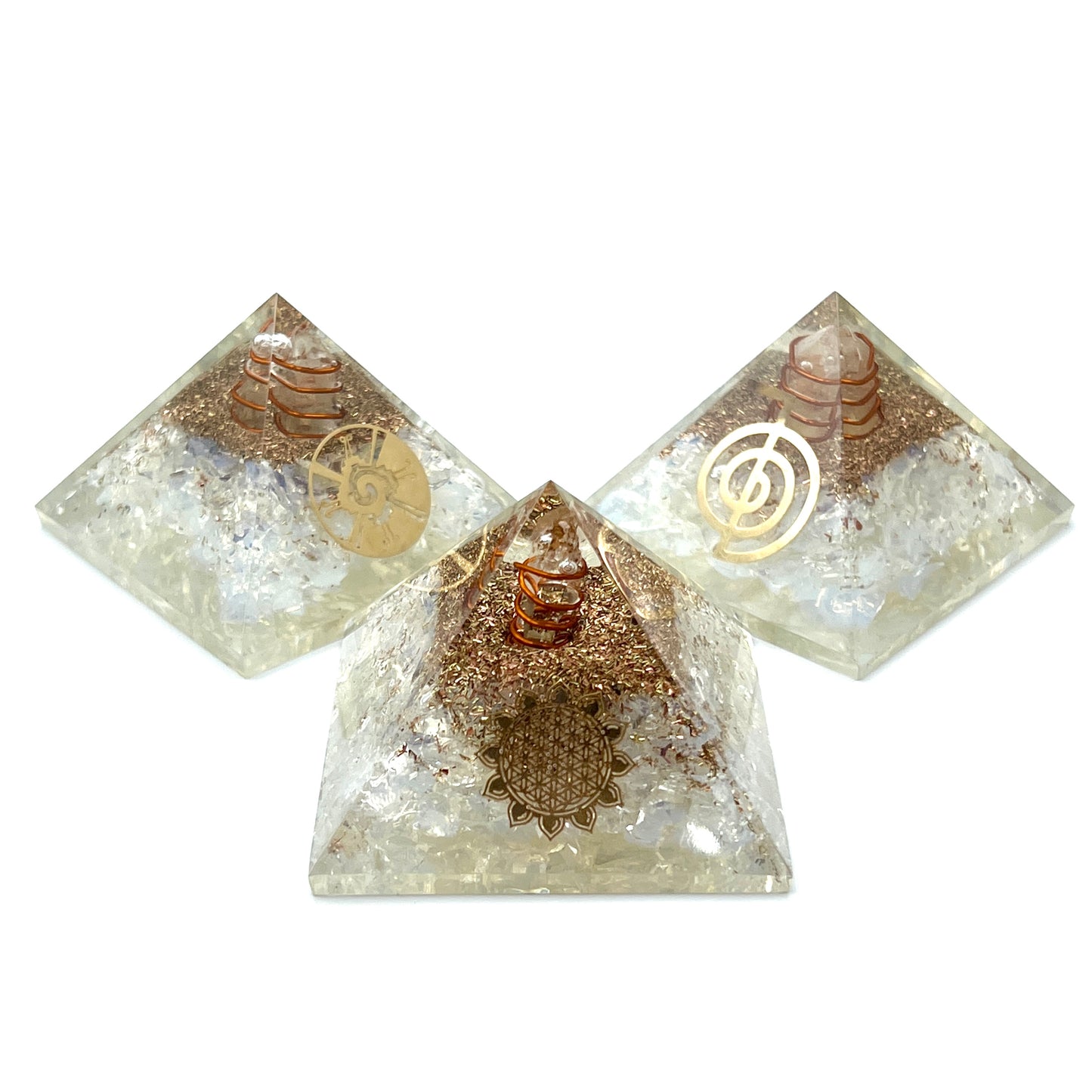 Opalite Orgonite Pyramids
