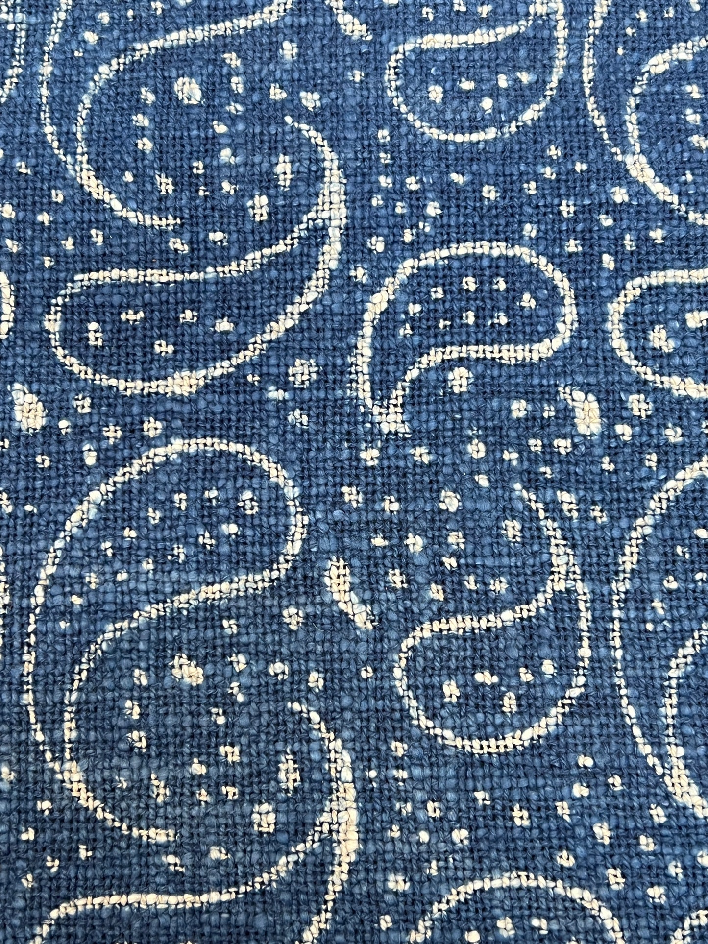 Natural Indigo Block Print Throw Pillows | Rectangle