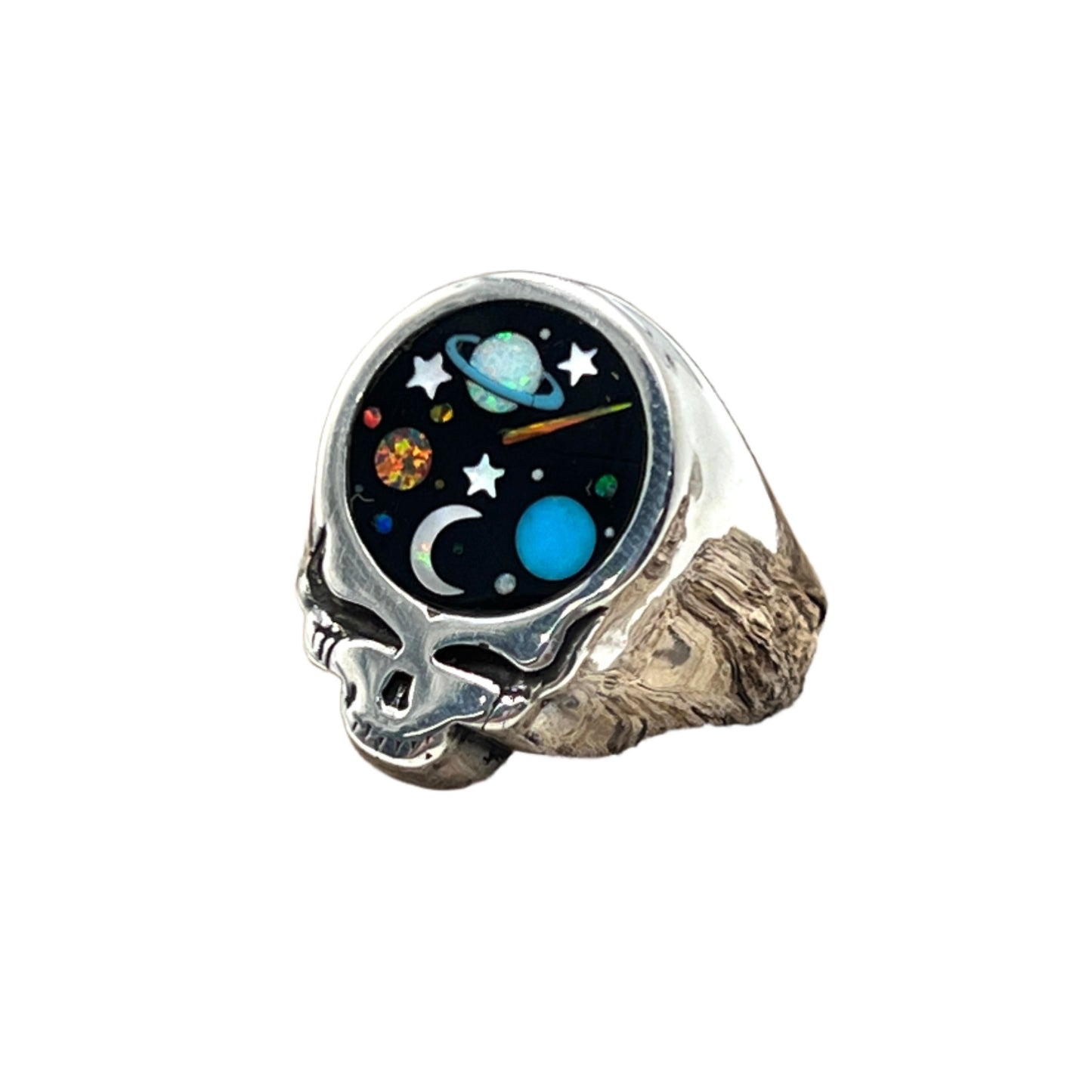 Inlaid Gemstone Grateful Dead SYF Galaxy Rings by David Freeland