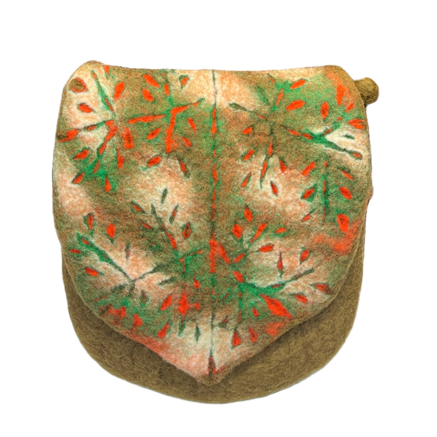 Hand felted Leaf Wool Bag