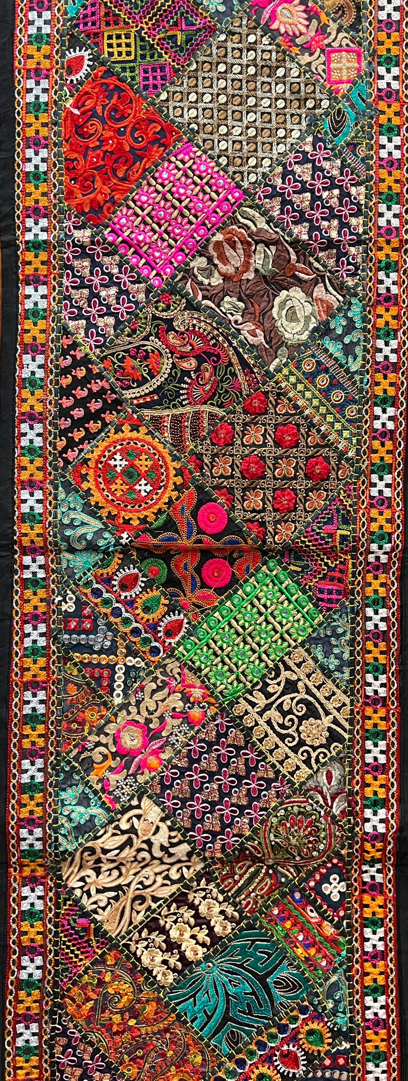 Long Rajasthani Embroidered Wall Hangings 20" x 60"