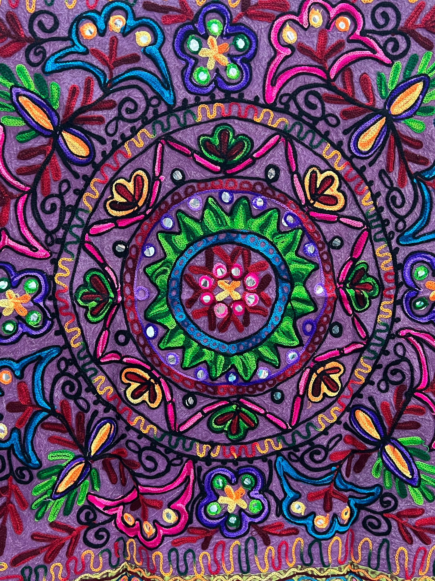 Mandala Embroidered Wall Hanging 32"x 34"