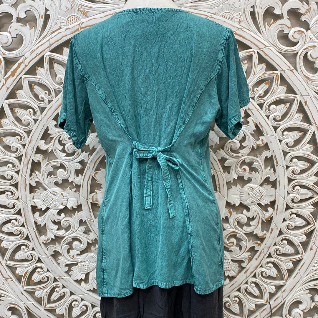 Embroidered Button Up Top