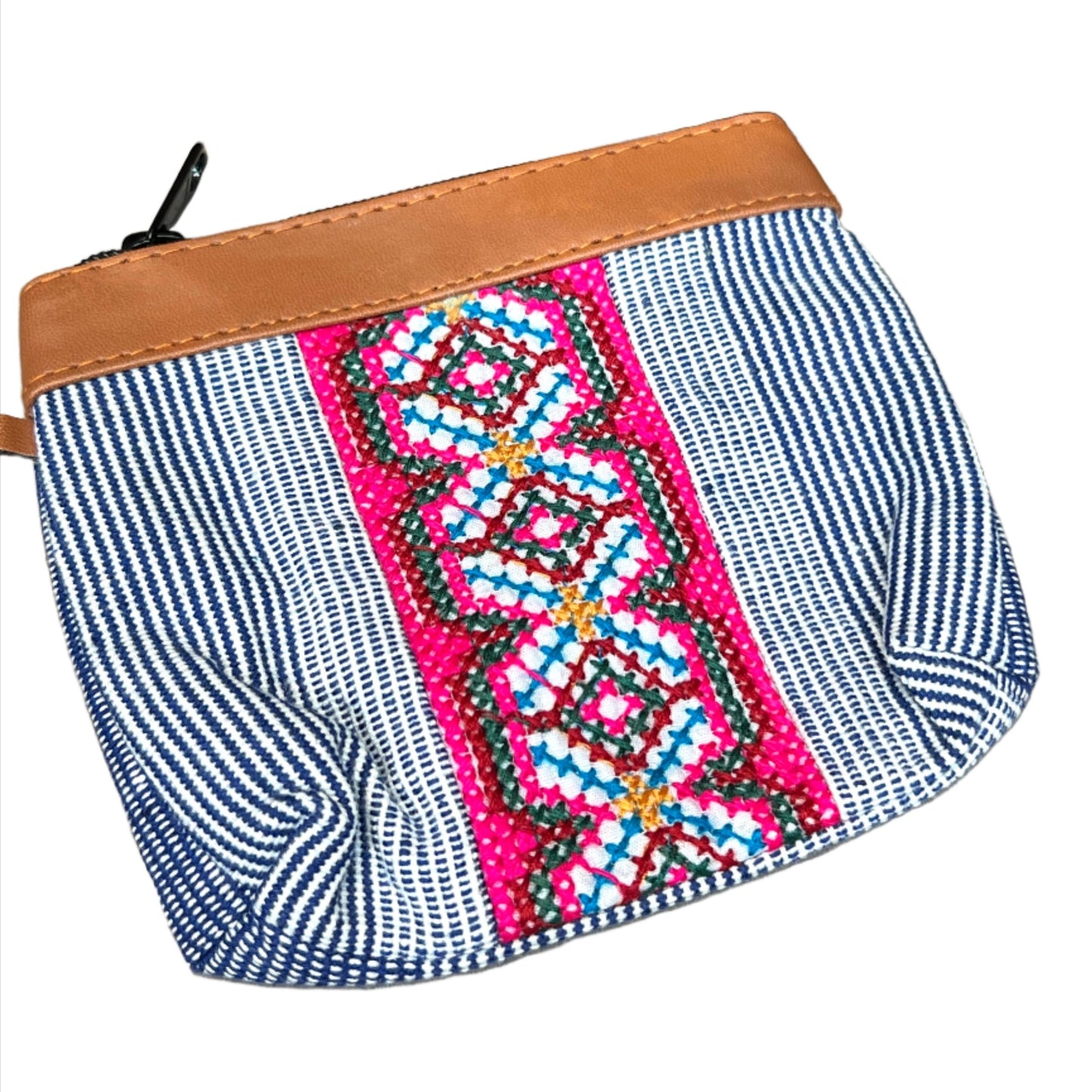 Hand Made Coin Pouches with Leather | Striped