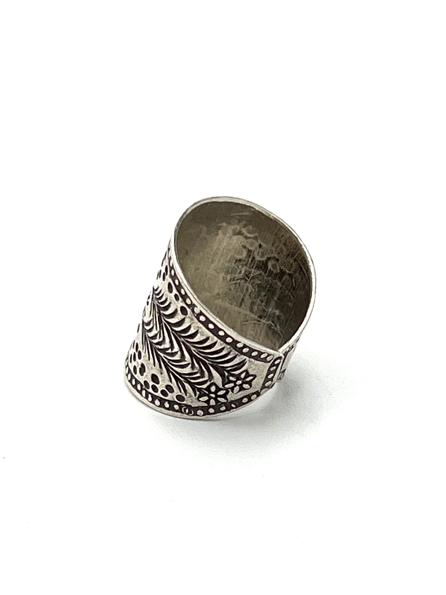 Sterling Silver Hill Tribe Flat Flower Ring
