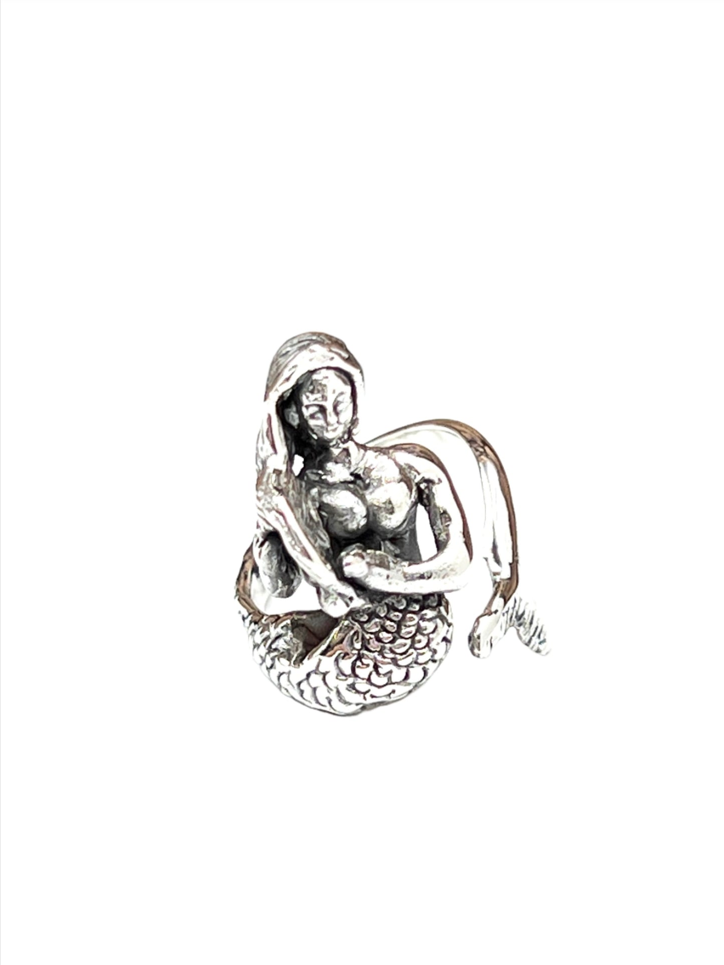 Sterling Silver Large Mermaid Wrap Ring