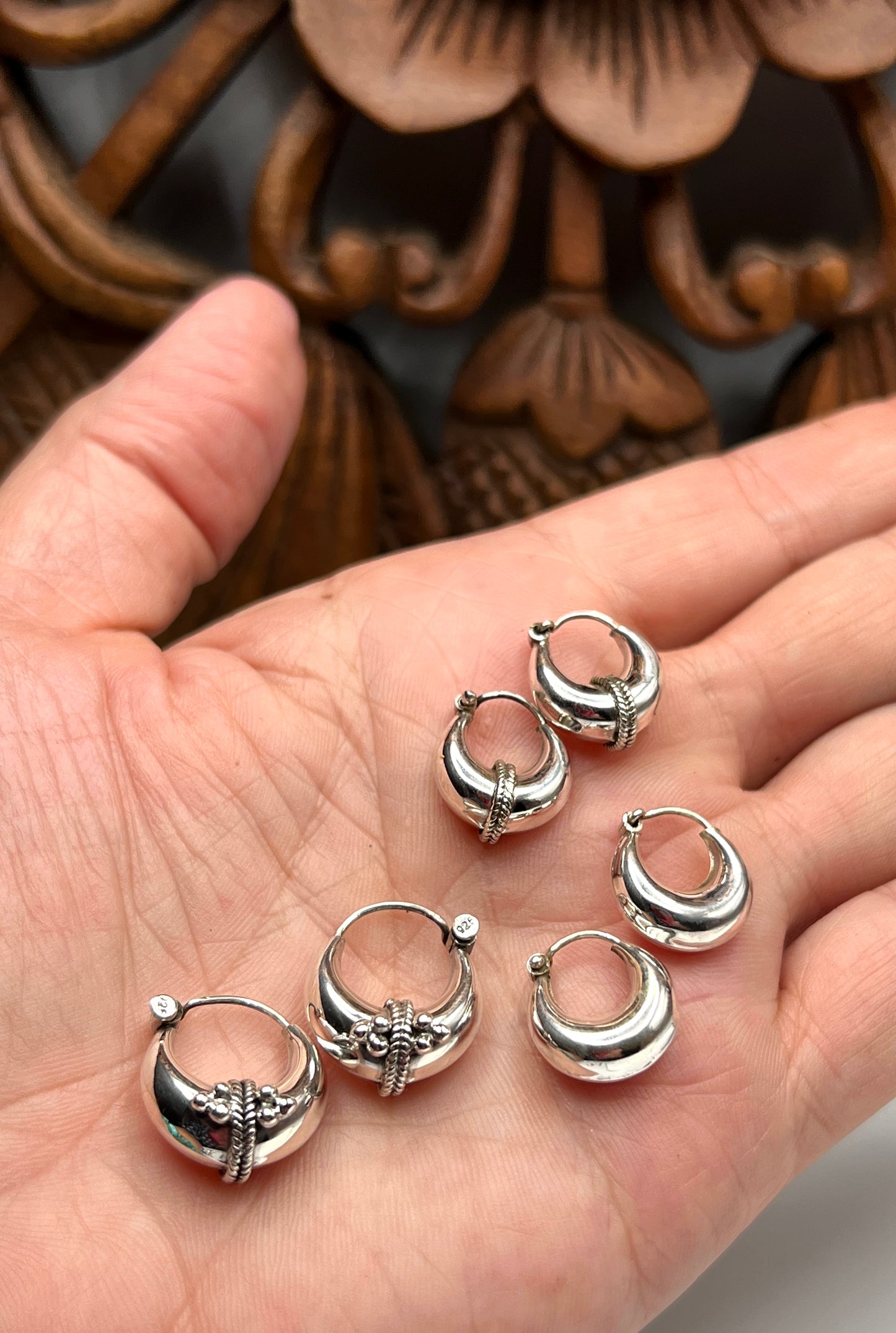 Small Tribal Hoop Earrings