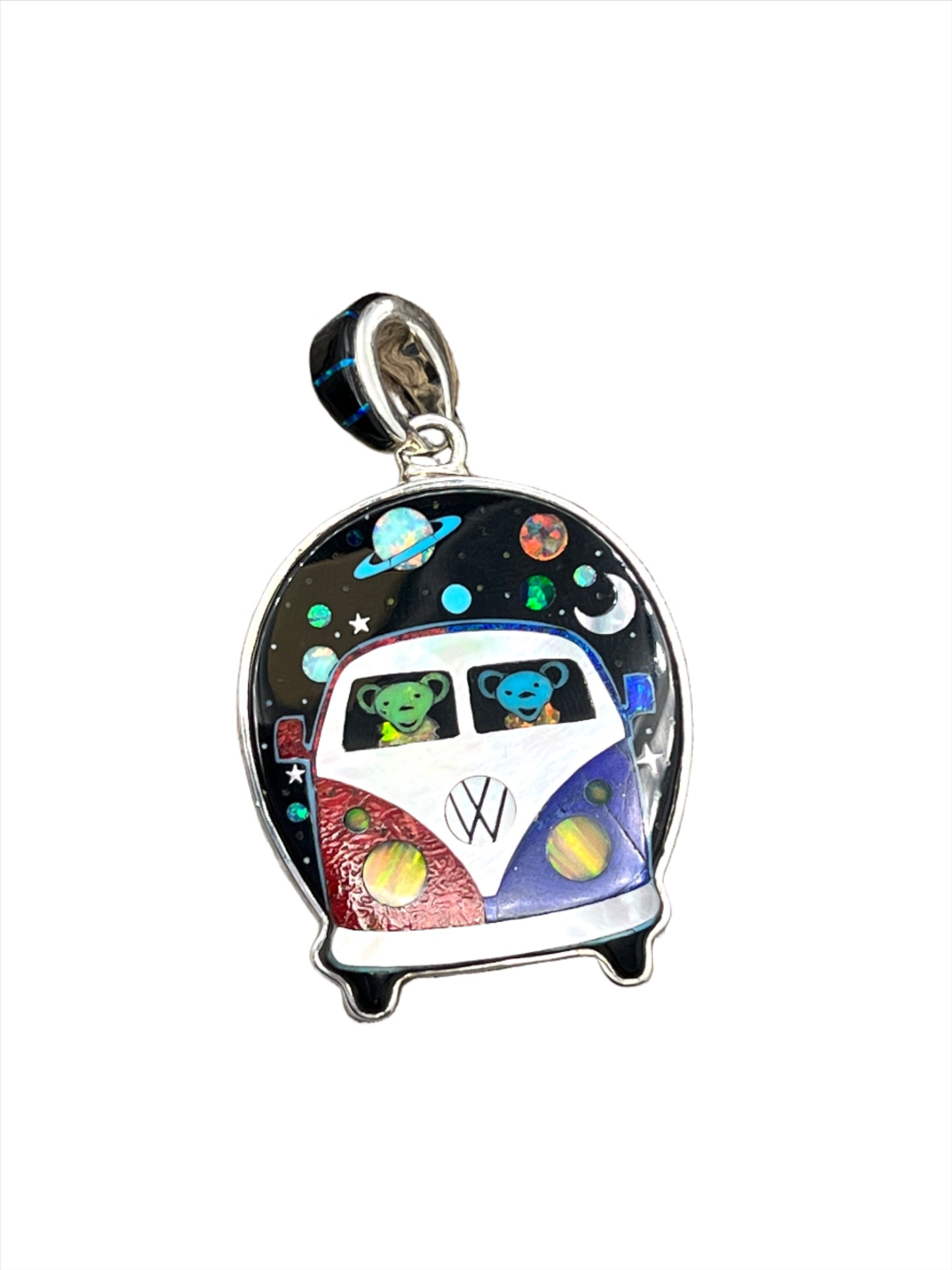 Rare Inlaid Gemstone Road Trip Pendant by David Freeland