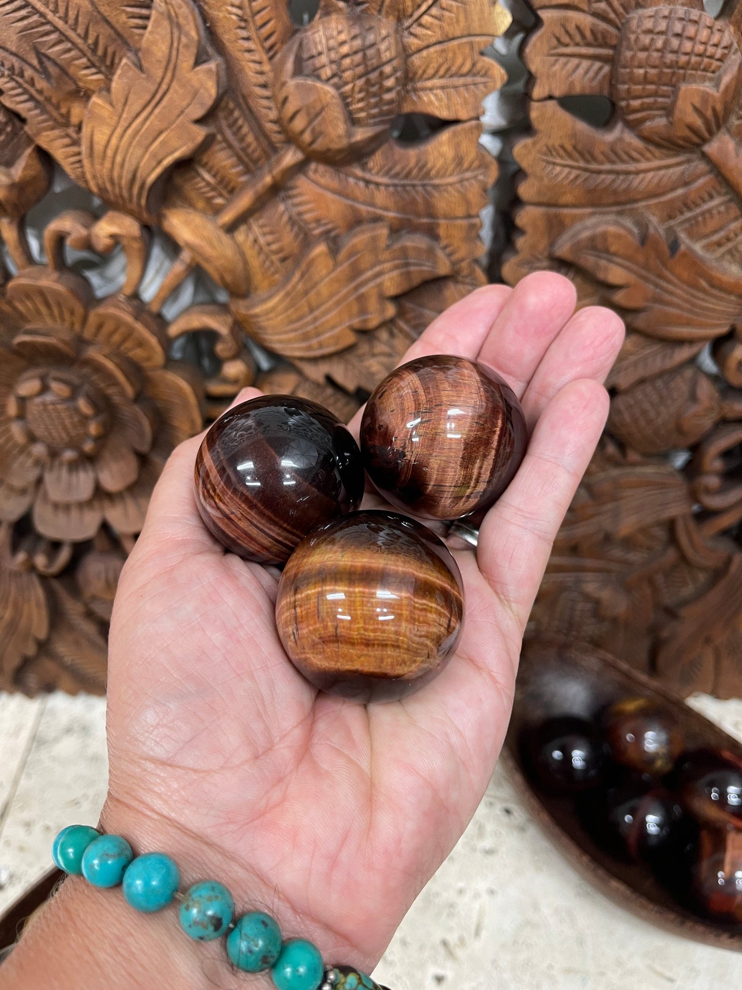 Red Tigers Eye Spheres