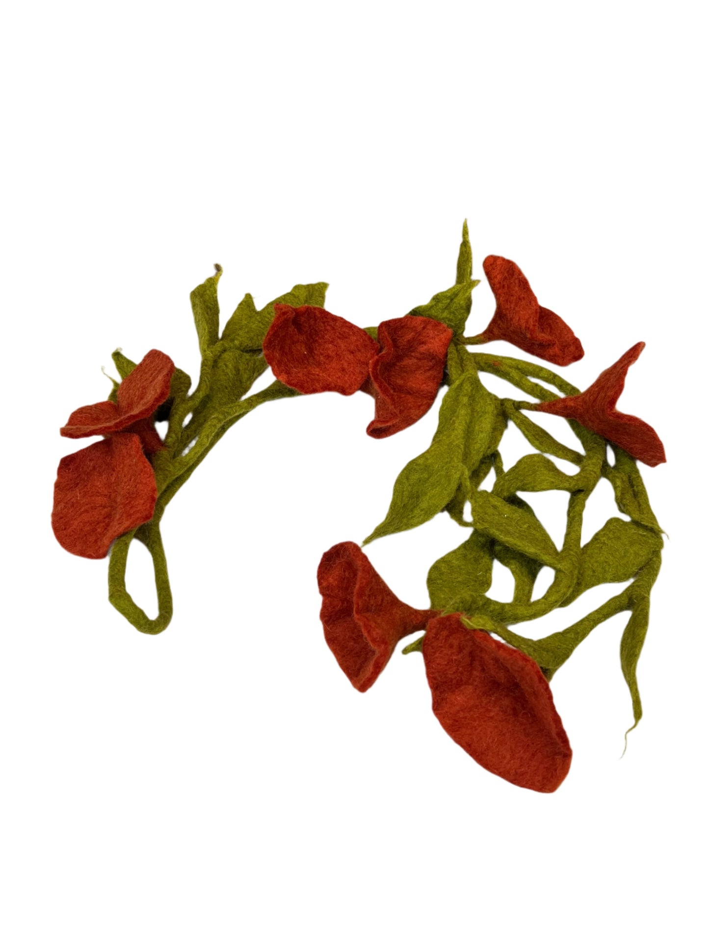 Hand felted Wool Flower Garland