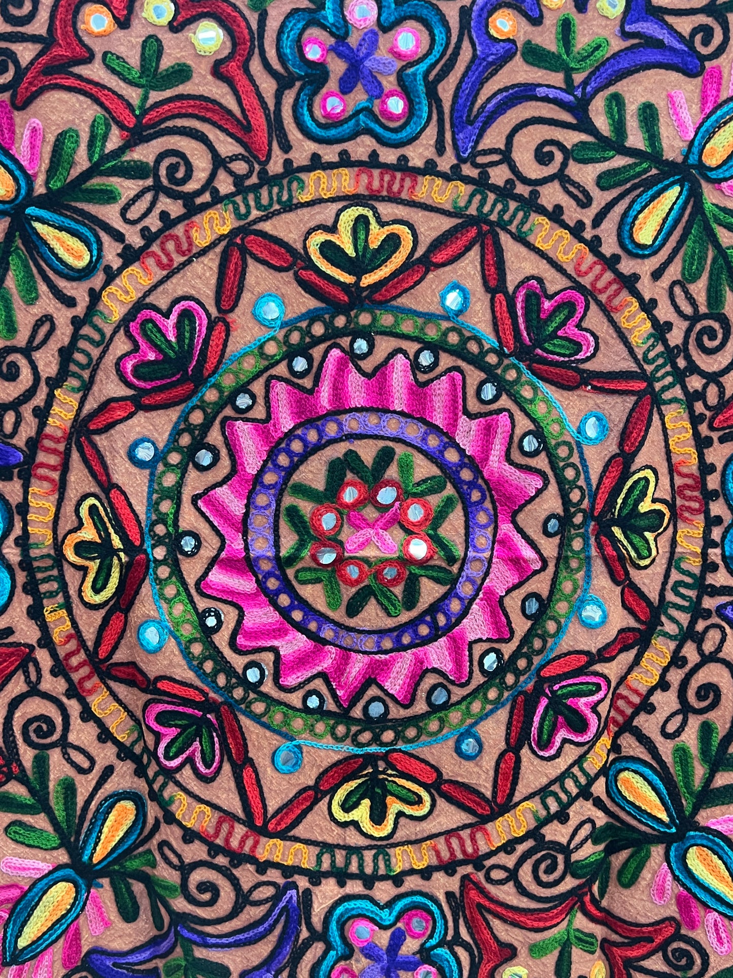 Mandala Embroidered Wall Hanging 32"x 34"