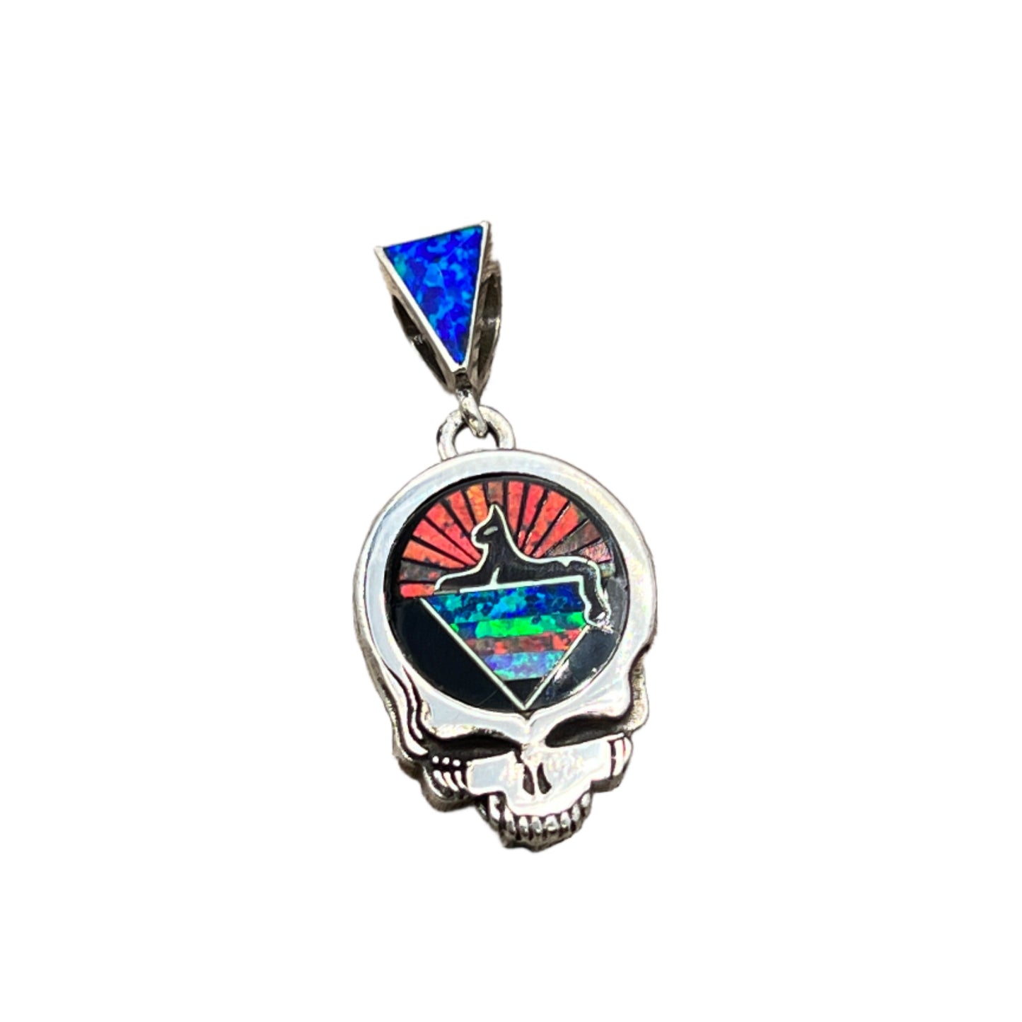 Rare Inlaid Gemstone SYF Cats Under the Stars Pendant by David Freeland