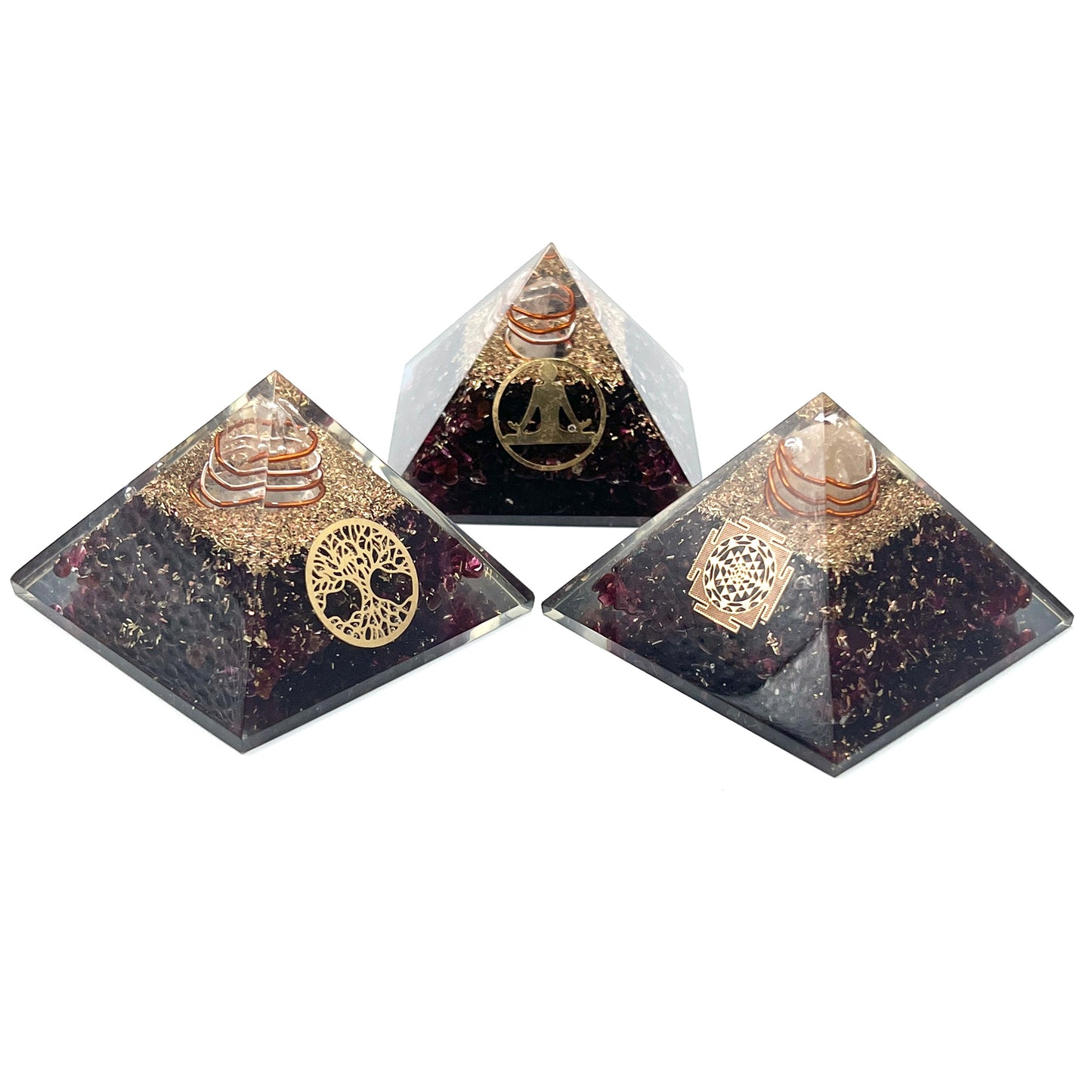 Garnet Orgonite Pyramids