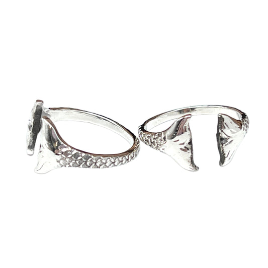 Sterling Silver Double Mermaid Tail Ring