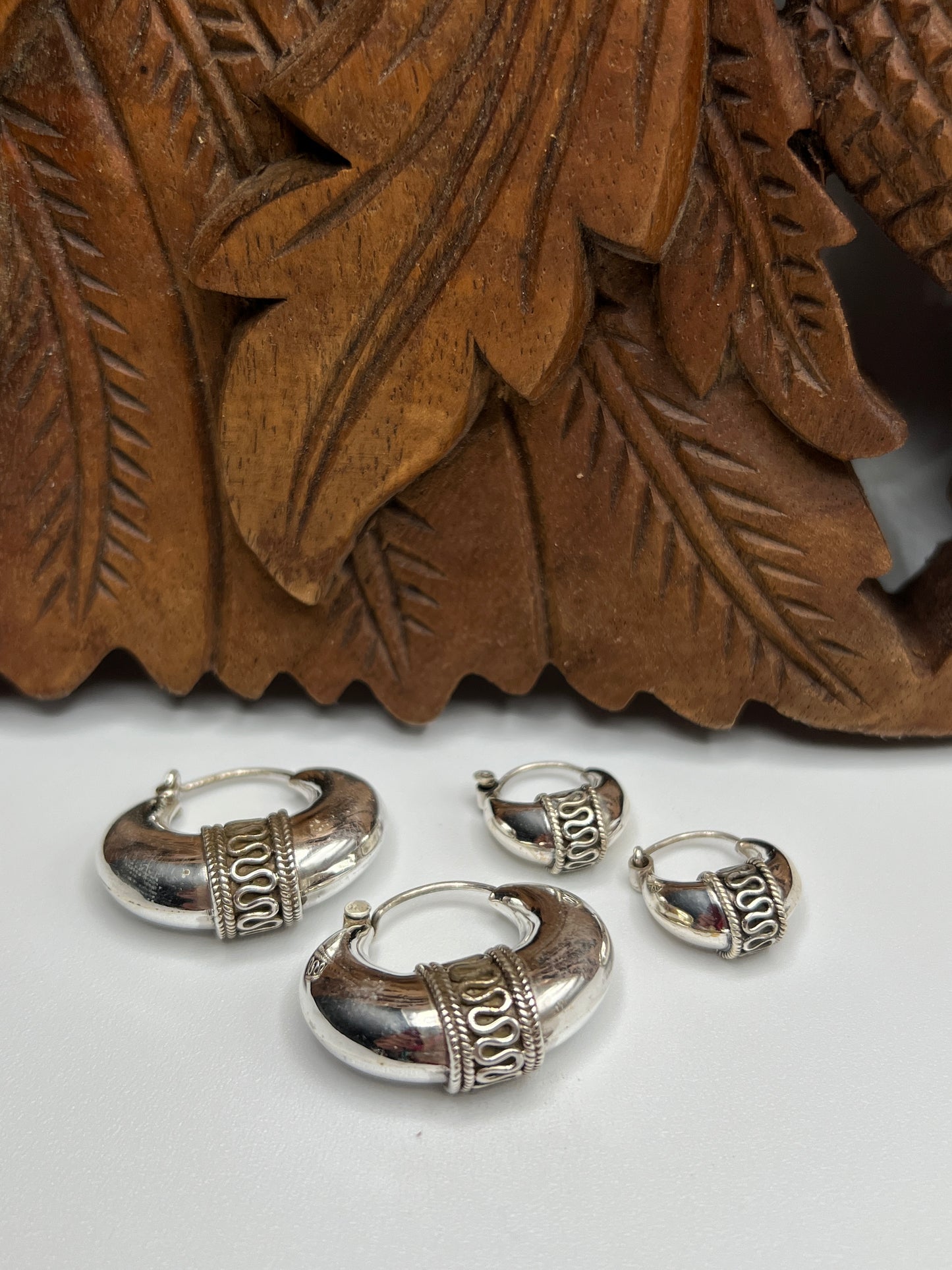 Small Wide Bali Hoop Earrings