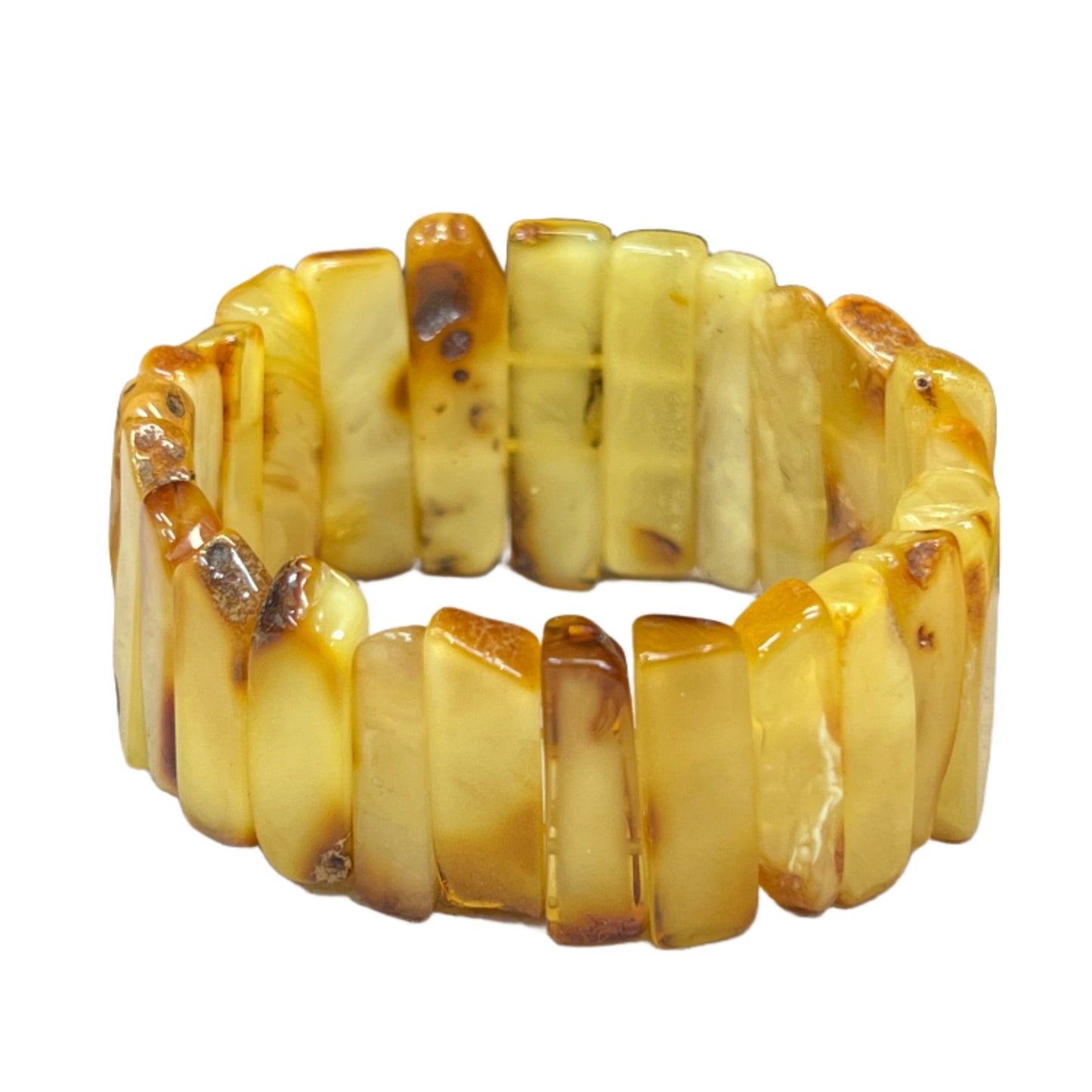 Polished Butterscotch Amber Stretchy Bracelets