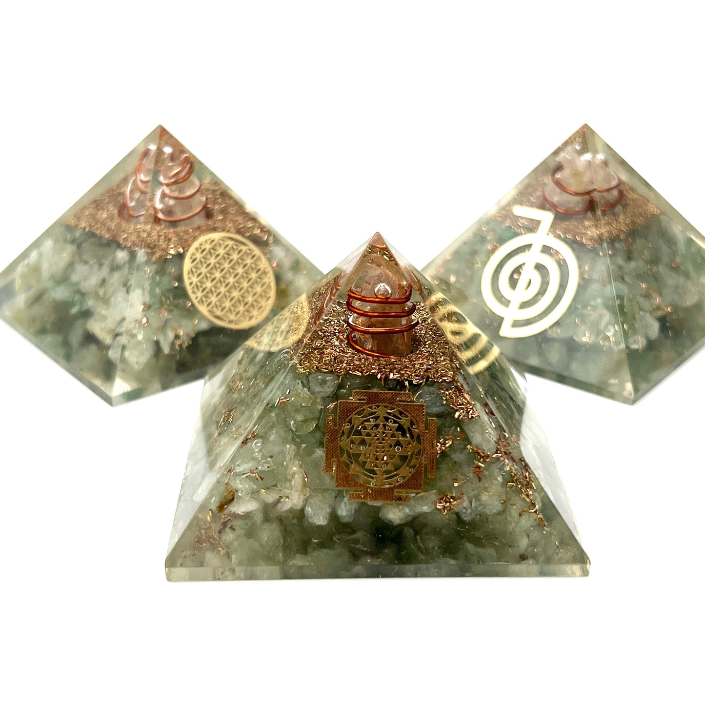 Green Aventurine Orgonite Pyramids