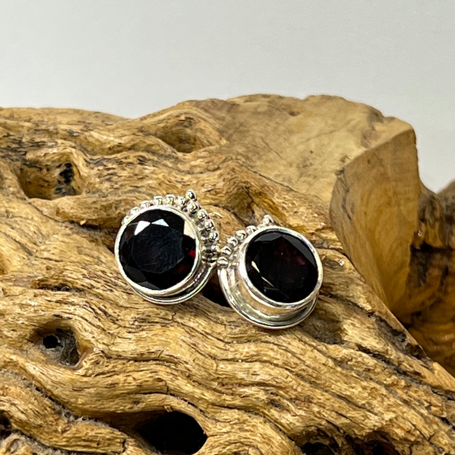 Mehindi Round Faceted Stud Earrings | 10mm