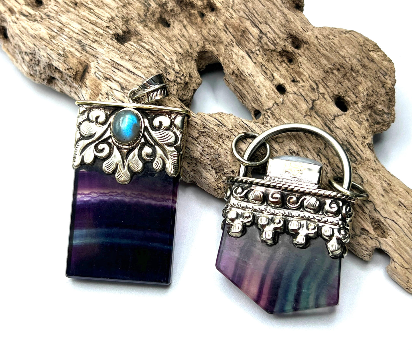 Fluorite Slab Pendants