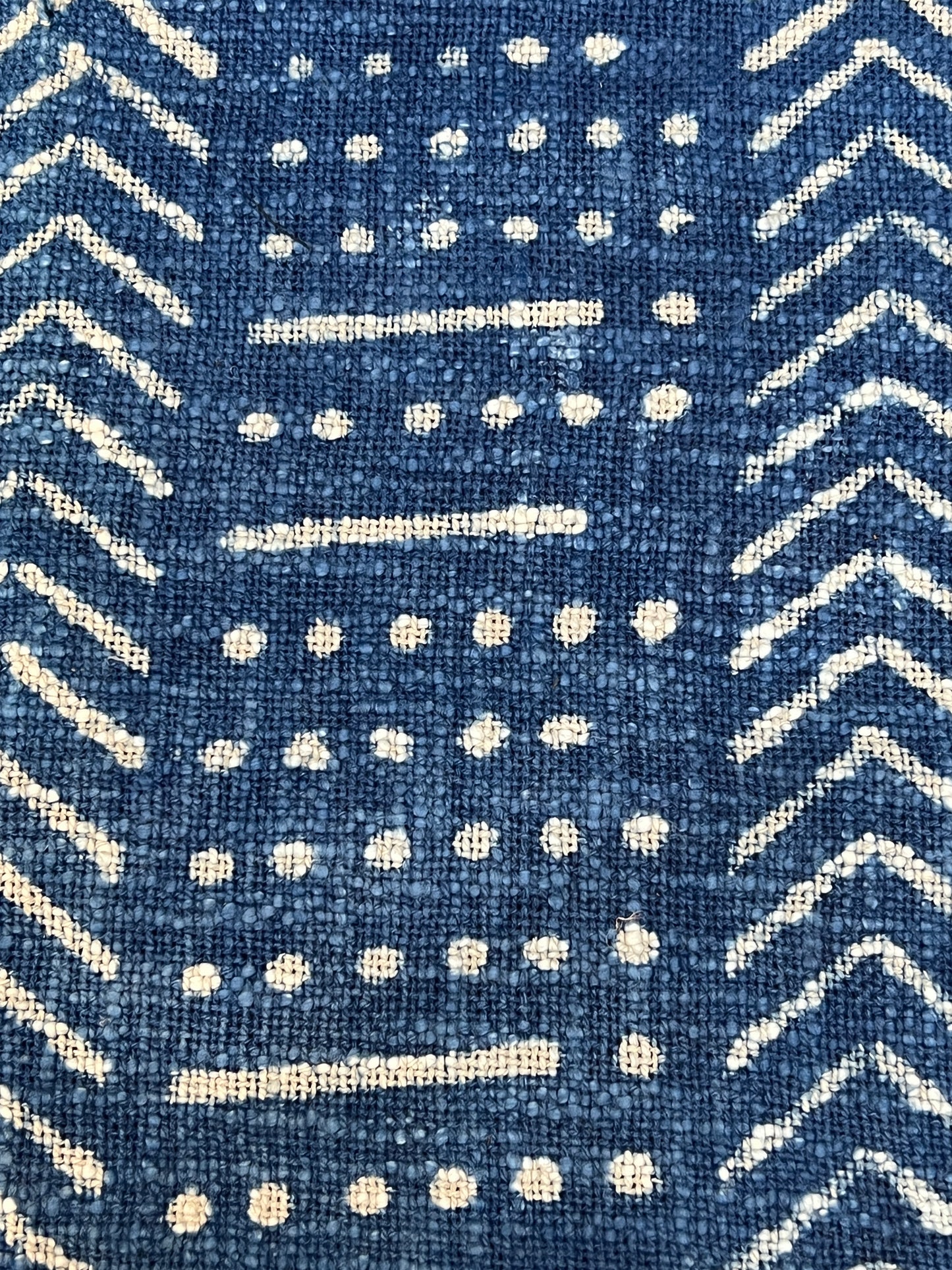 Natural Indigo Block Print Throw Pillows | Rectangle