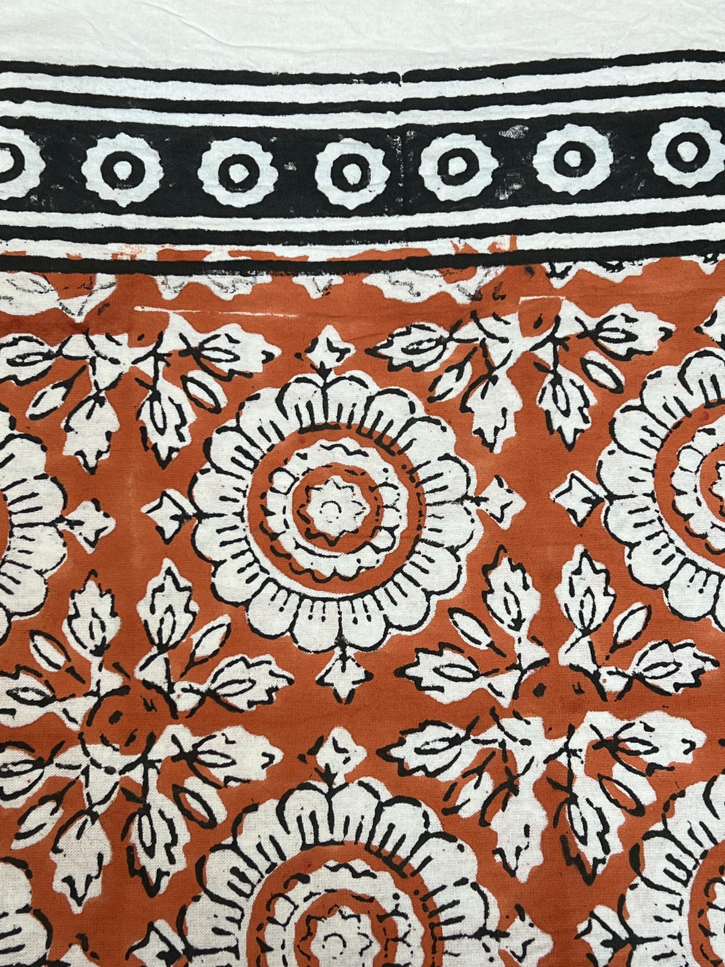 Flower Block Print Tablecloth