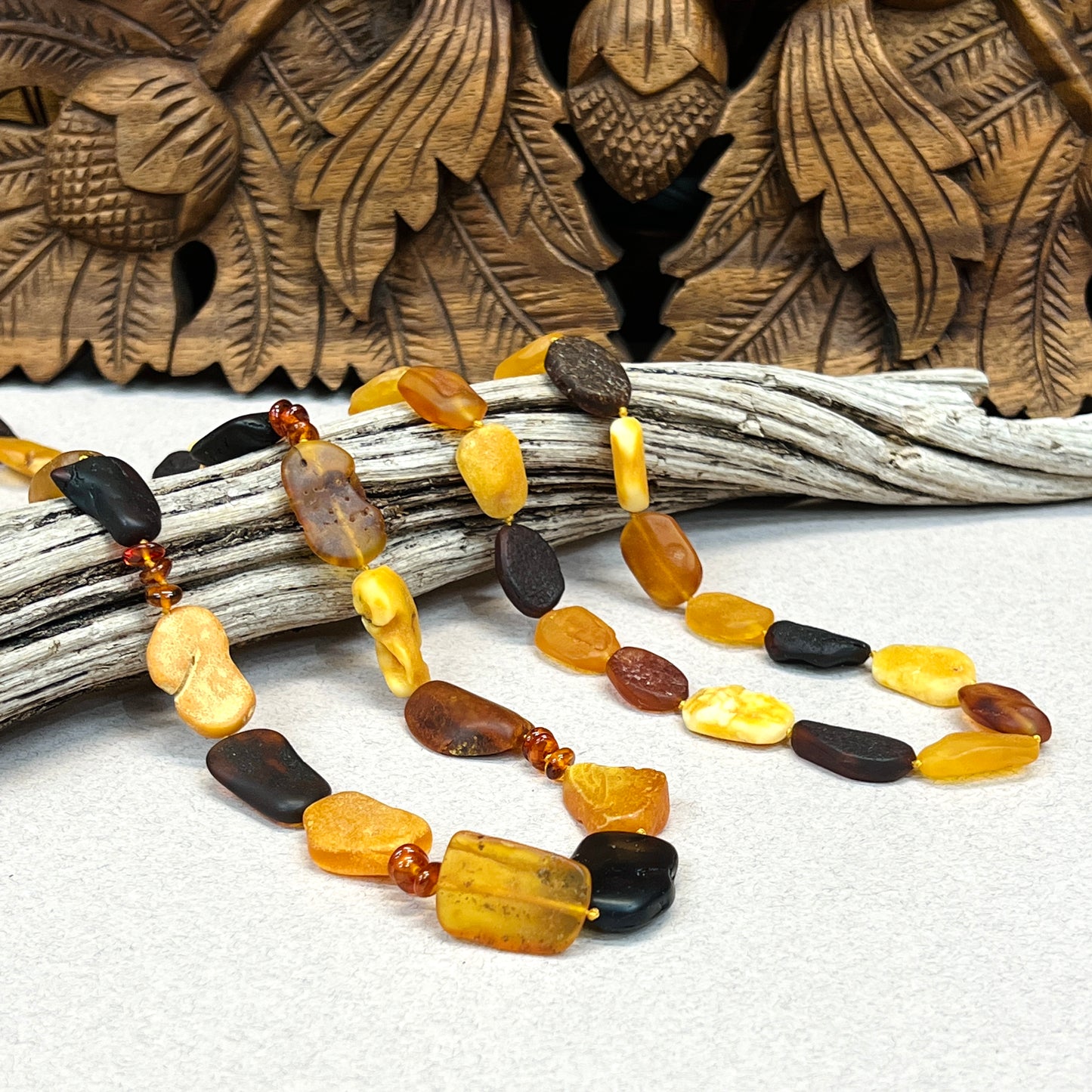 Unpolished Multi Amber Necklaces