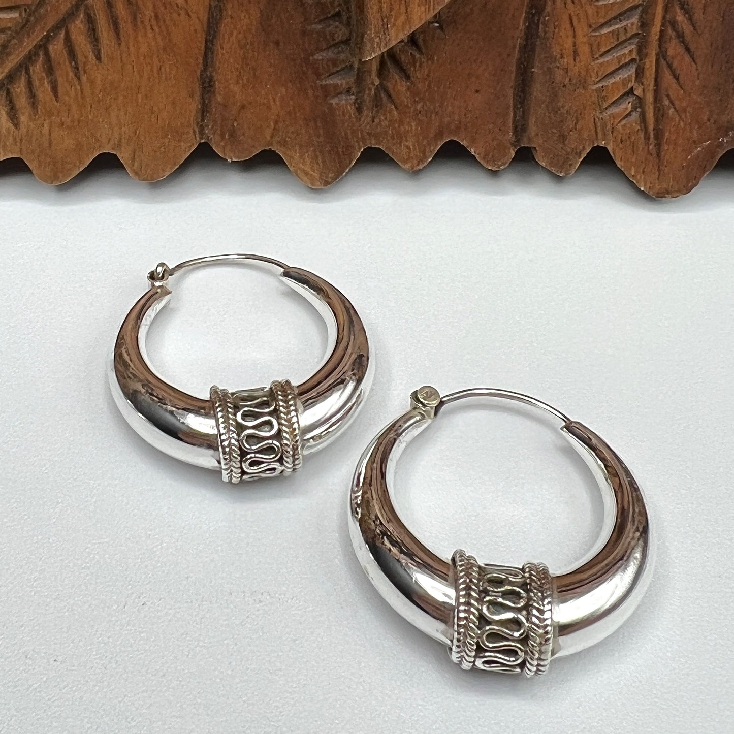 Wide Bali Hoop Earrings