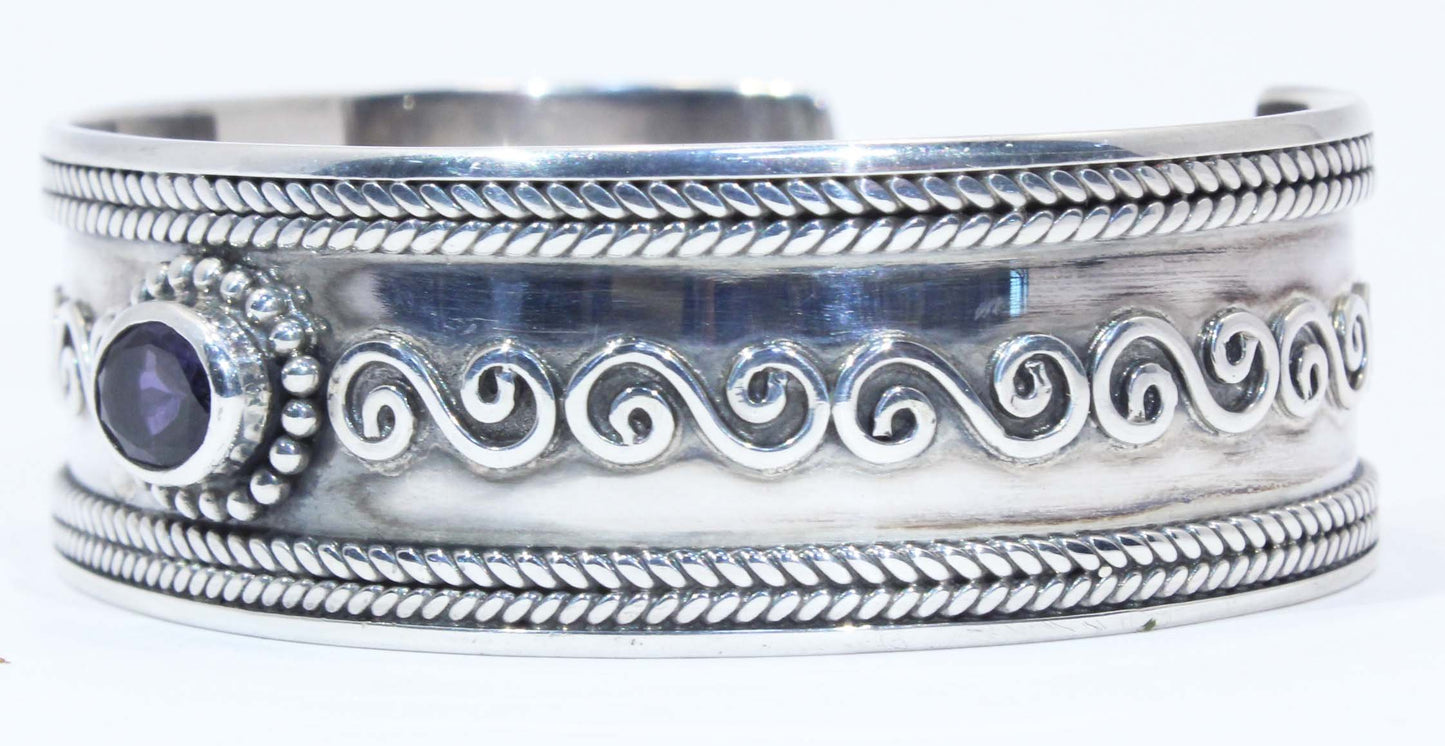 Sterling Silver Iolite Cuff Bracelet