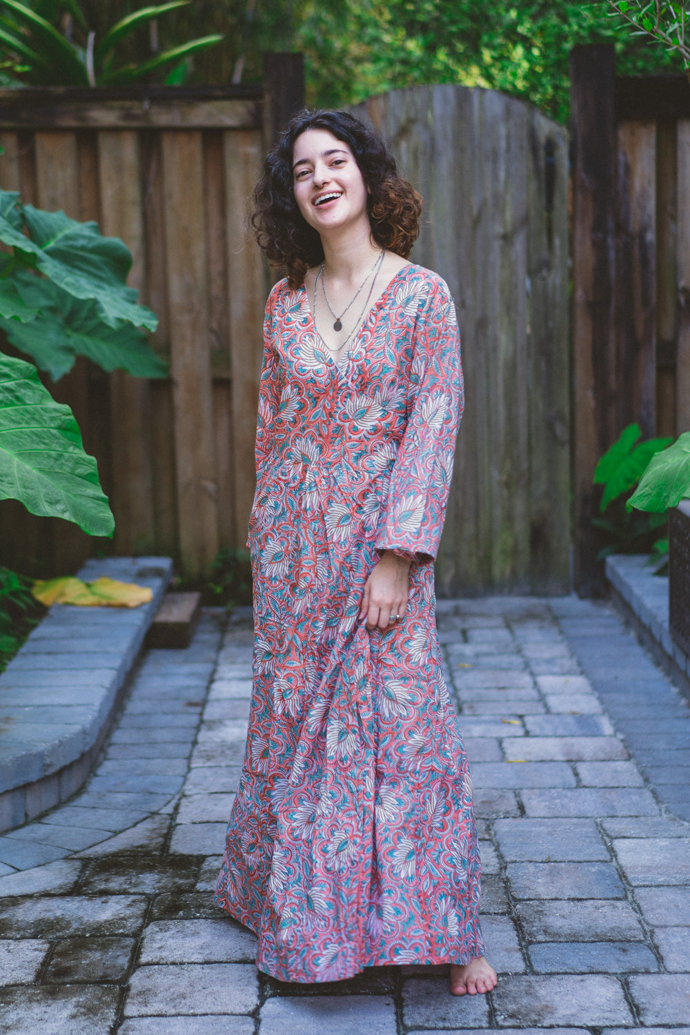 Block print Wrap Dress