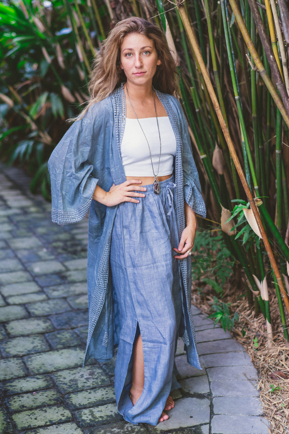Linen Side Slit Pants