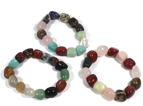 Stretchy Tumbled Chunk Stone Bracelet