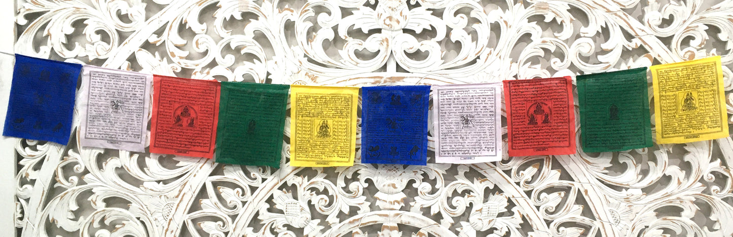 Tibetan Prayer flags - 5 Sizes available - 10 flags per strand