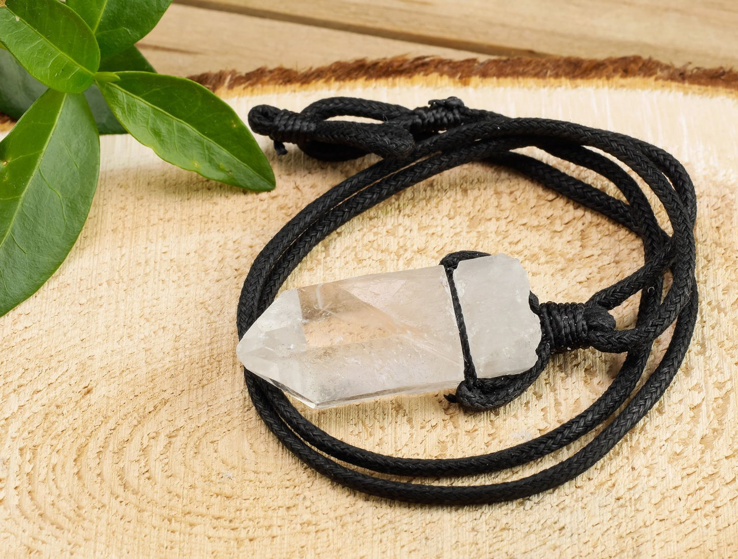 Quartz Crystal Point Raw Stone Necklace