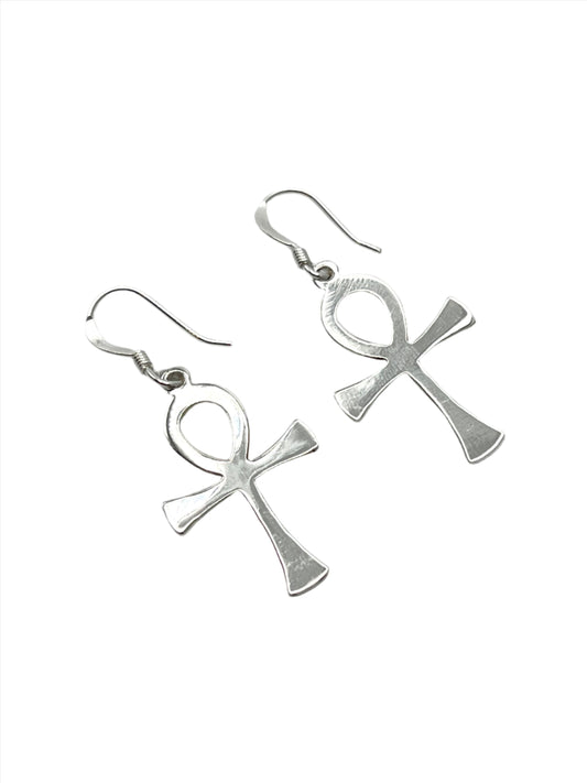 Sterling Silver Ankh Earrings