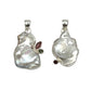 Sterling Silver Pearl & Tourmaline Pendants