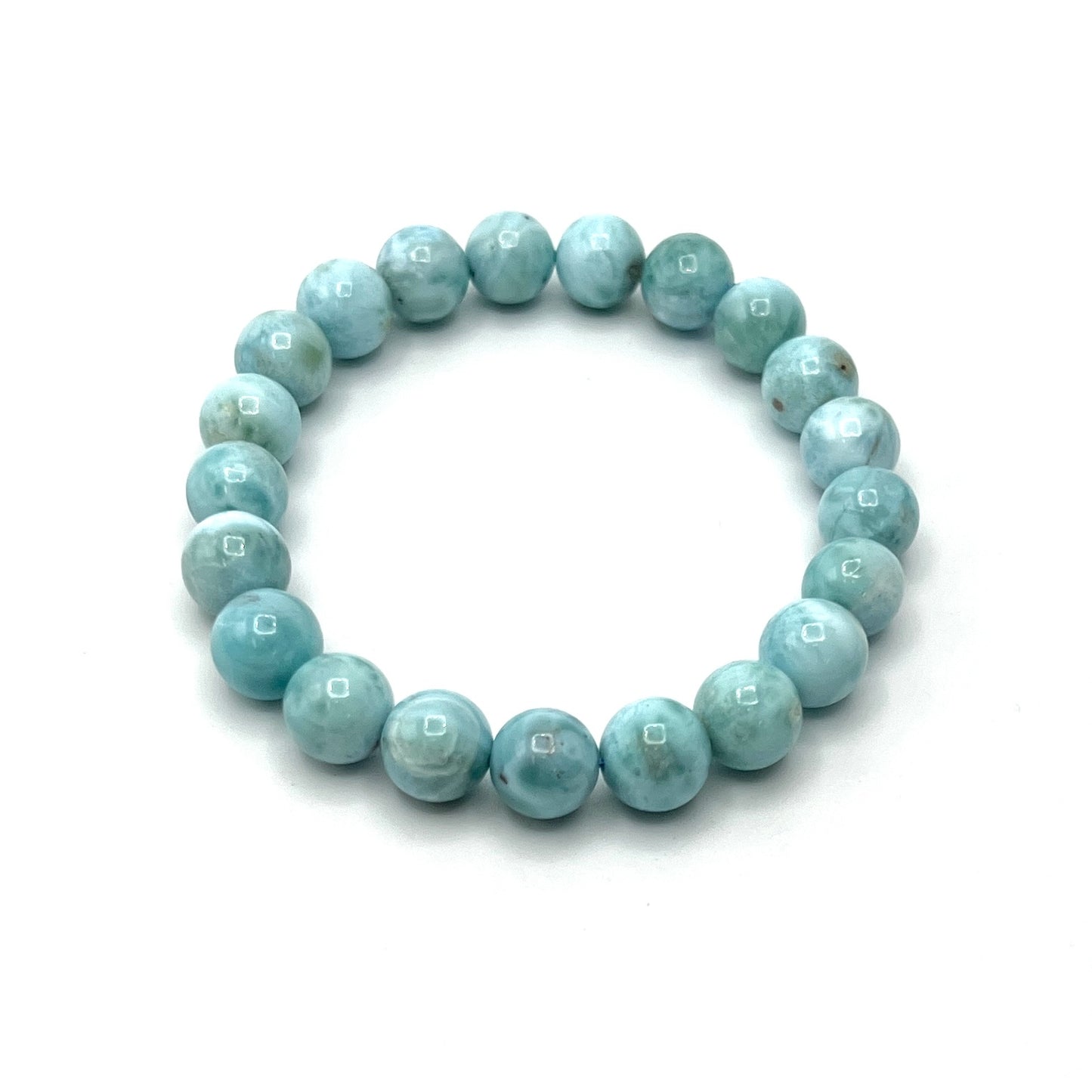 Larimar Round Beaded Stretchy Bracelets