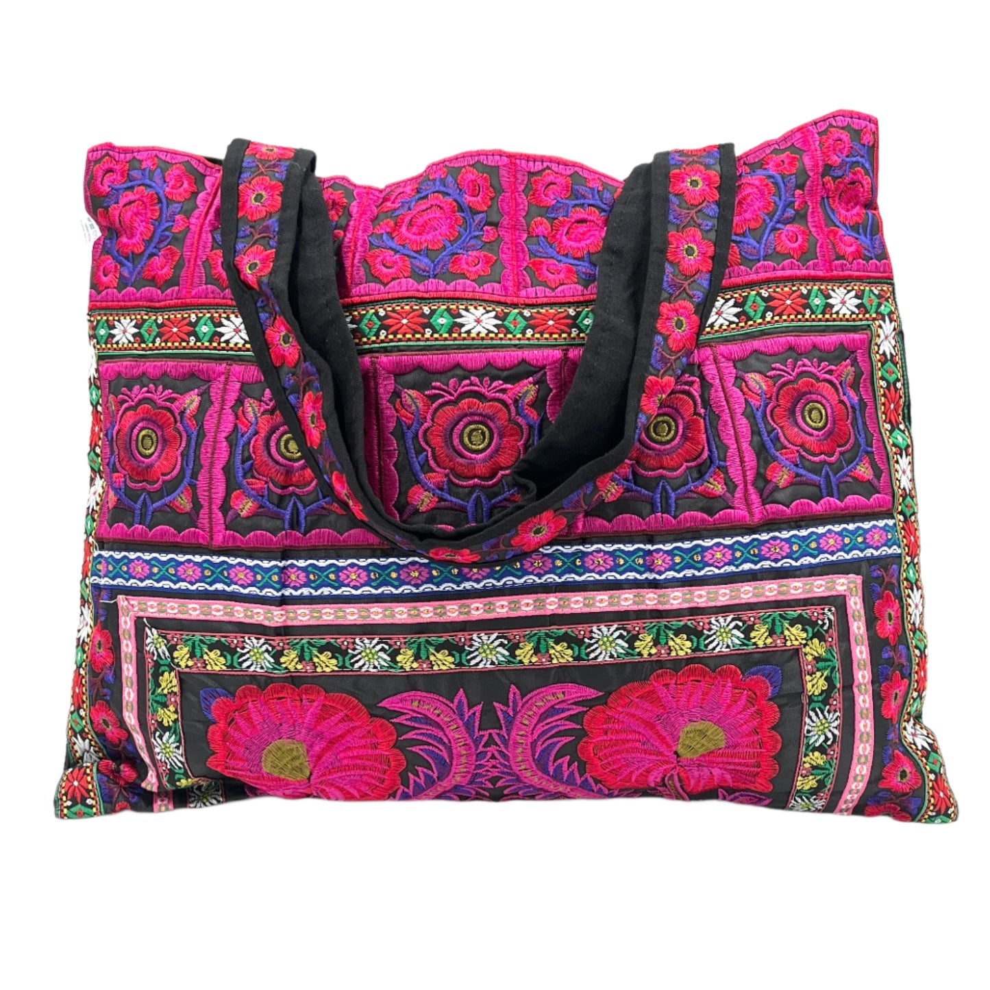 Large Embroidered Flower Market Bag