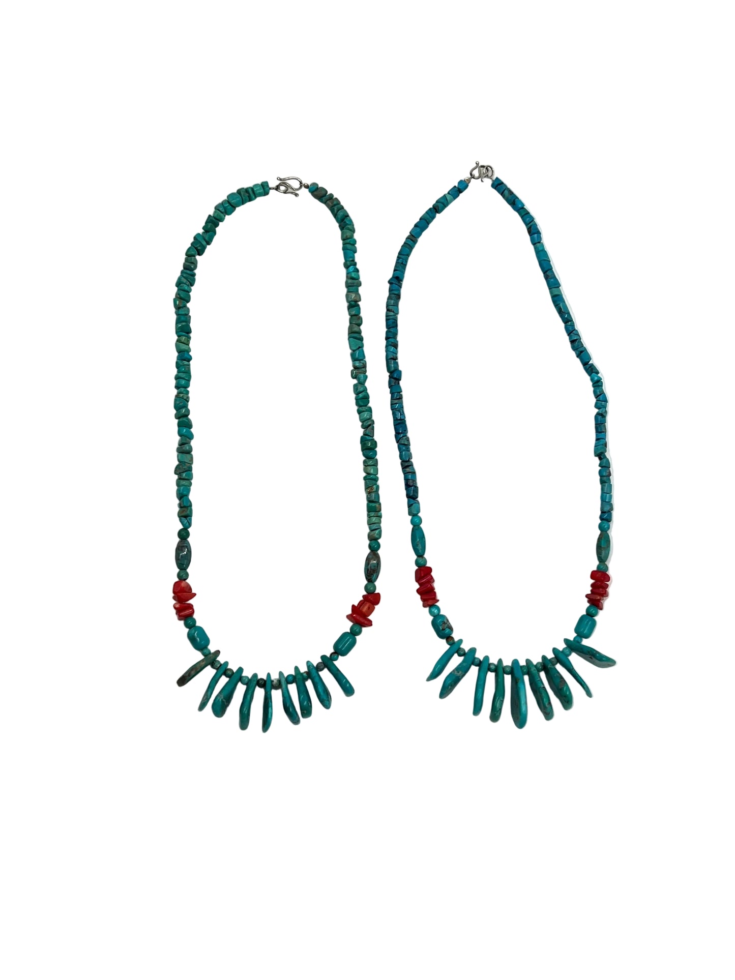 Silver Teardrop Turquoise Necklace