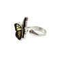 Carved Amber Butterfly Rings