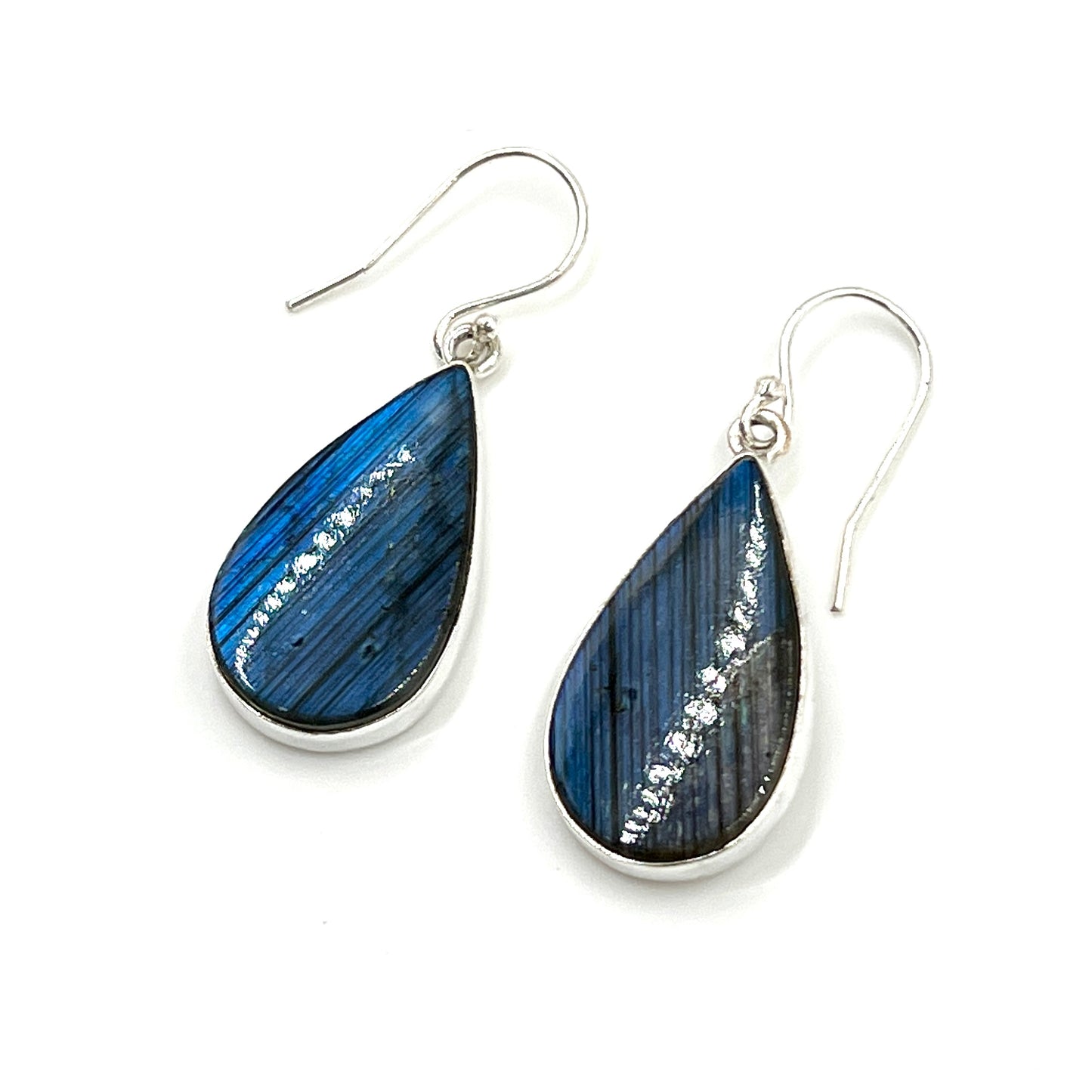 Sterling Silver Teardrop Labradorite Earrings