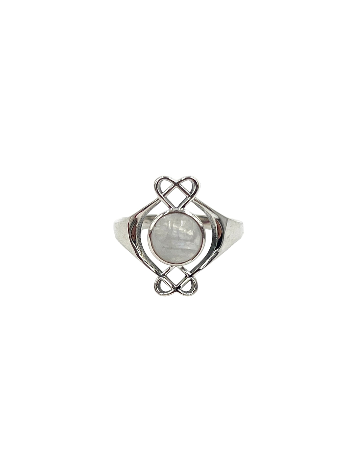 Celtic Heart Moonstone Ring