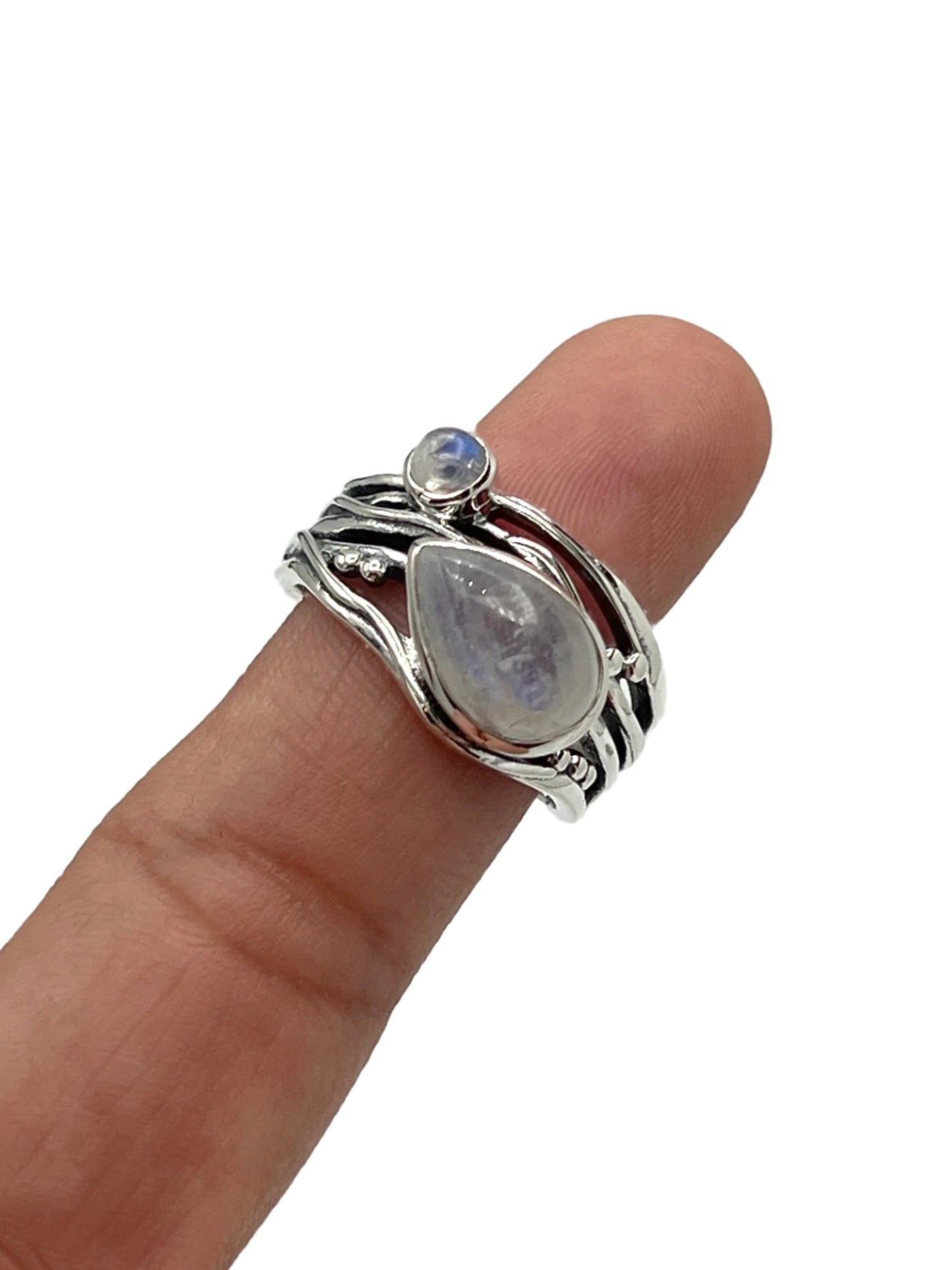 Sterling Silver Teardrop Moonstone Ring