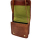 Camel Leather Cross Body Saddle Bag
