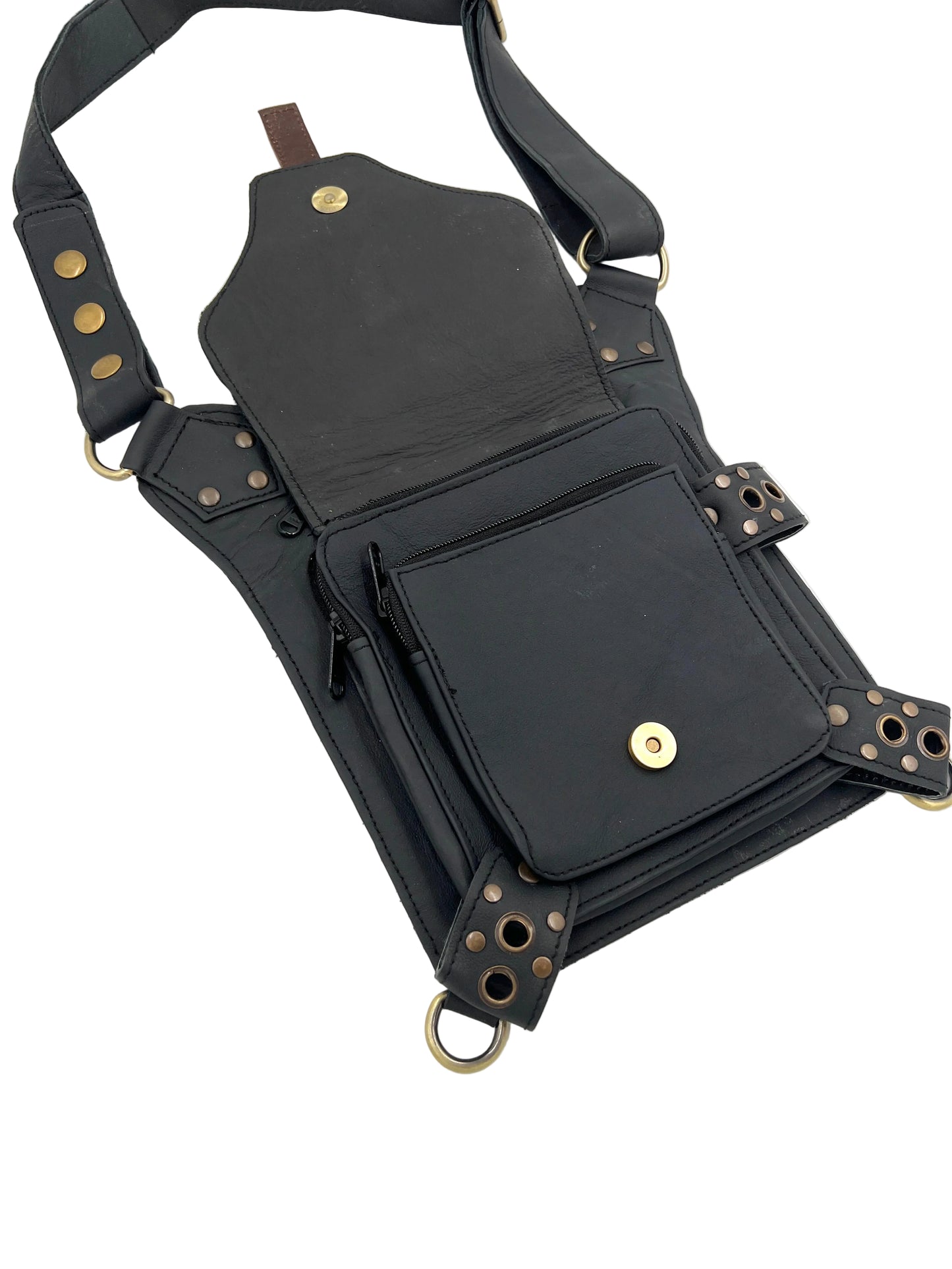 Festival Leather & Metal Waist/Thigh Holster Bag