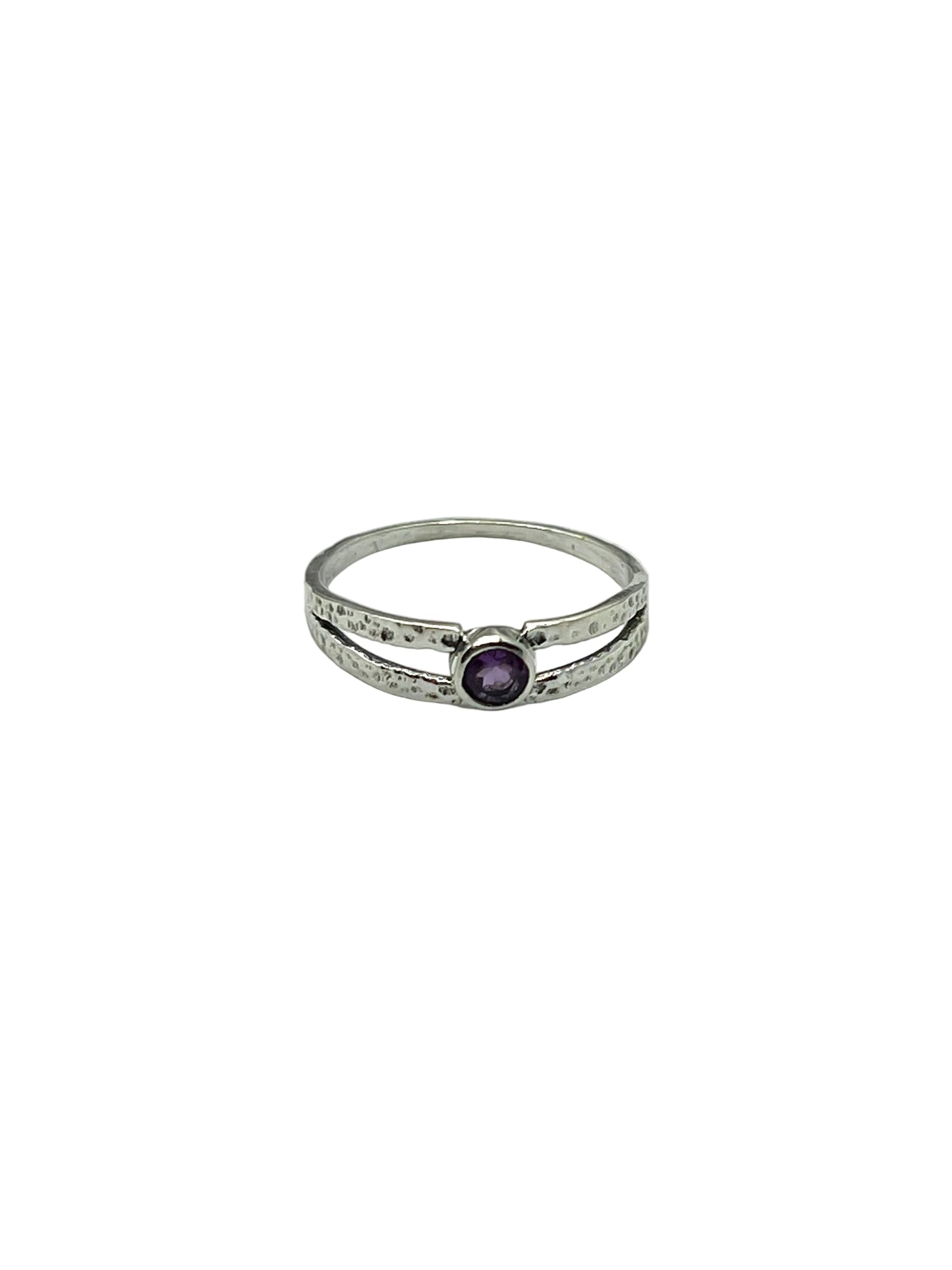 Hammered Band Gemstone Rings