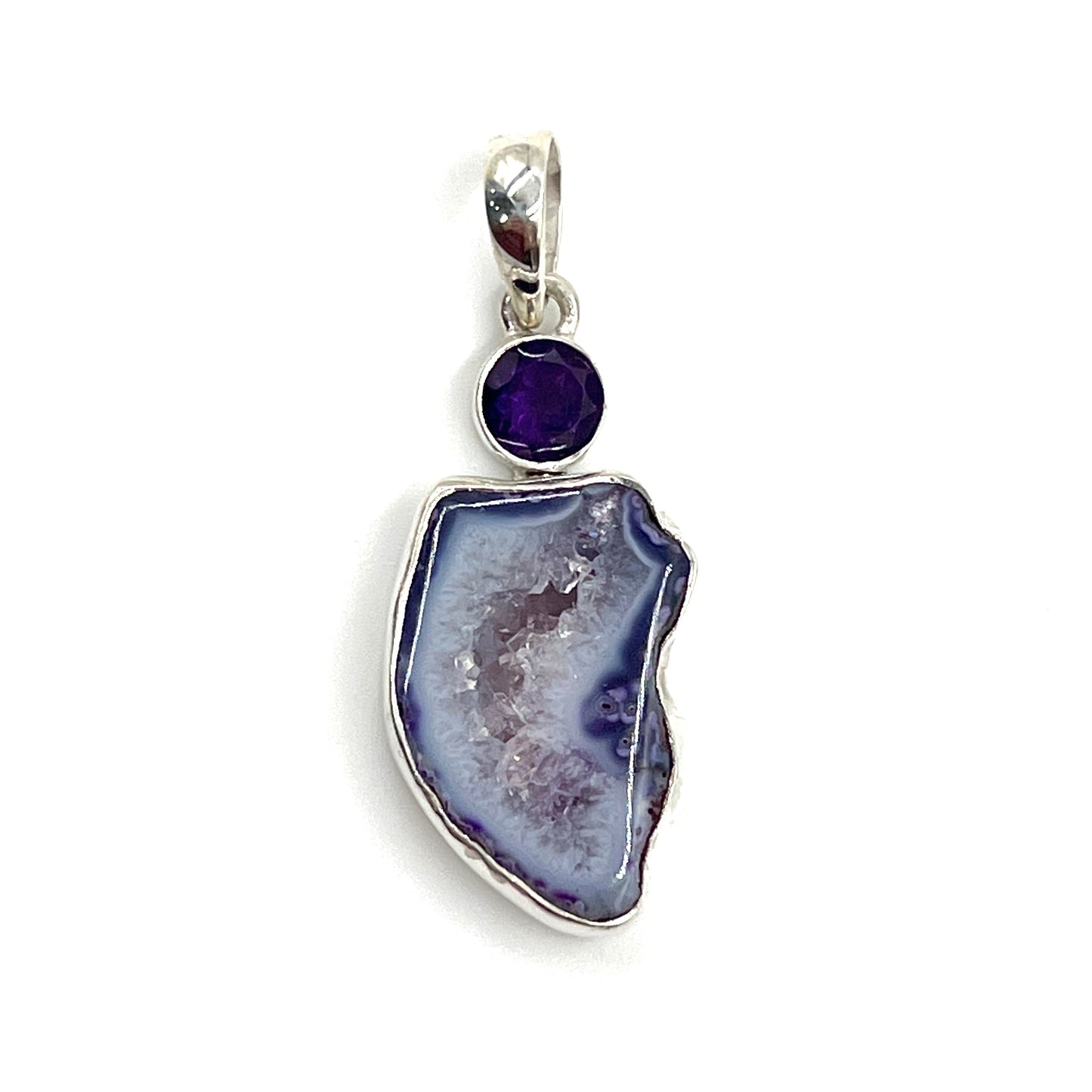 Purple Druzy Agate Pendants