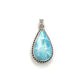 Sterling Silver Beaded Larimar Teardrop Pendants