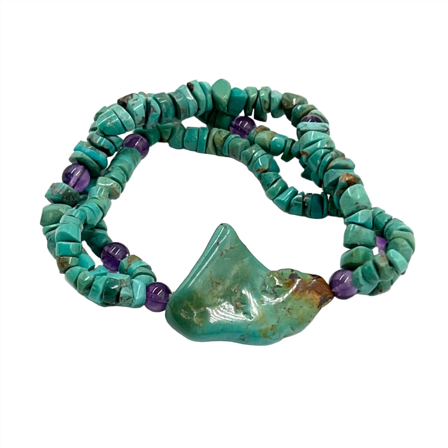 Turquoise Three strand Bracelets with Amethyst