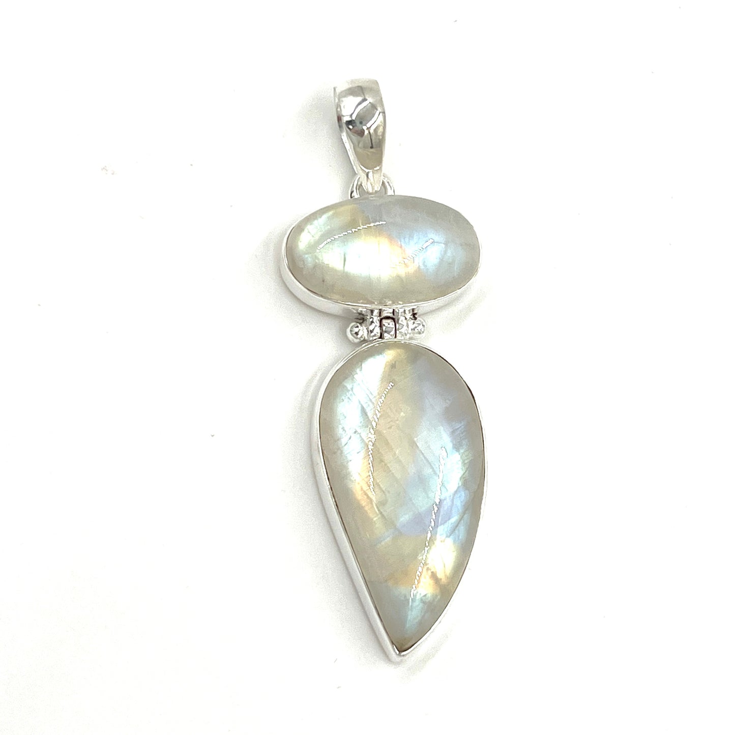 Sterling Silver Double Moonstone Pendants